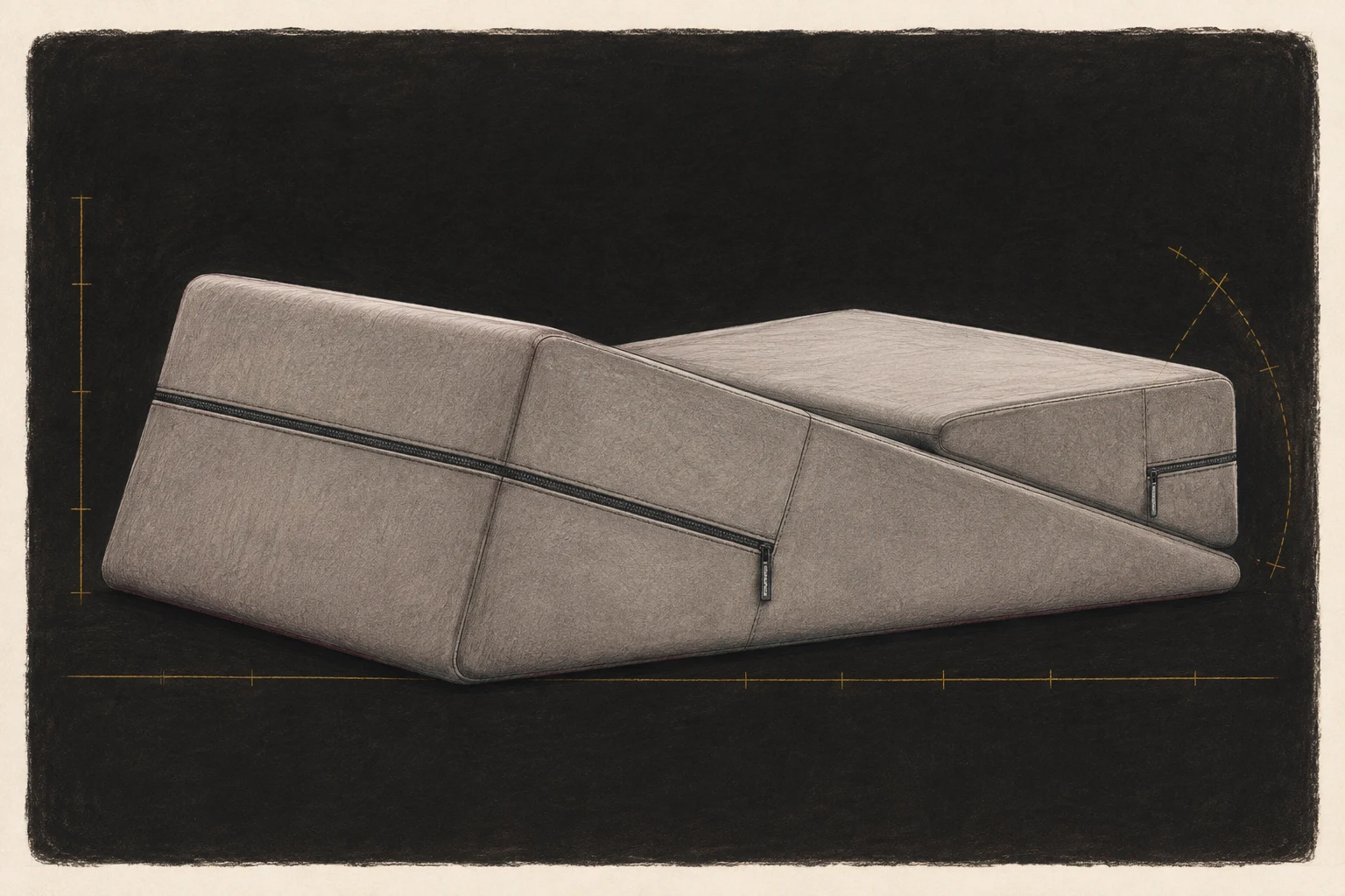 Liberator Wedge/Ramp Combo Review: The Best-Value Way to Actually Own Sex Furniture: hand-drawn product specimen